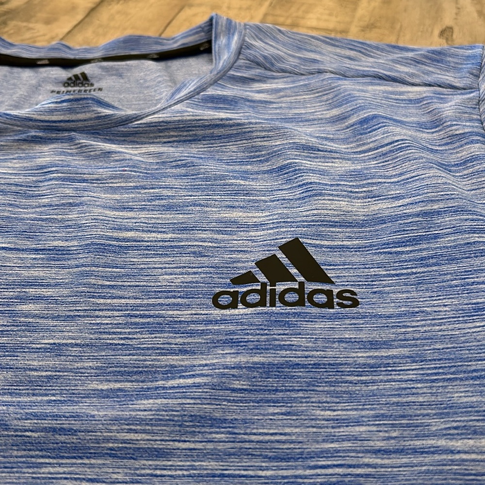 Adidas T-Shirt Aeroready Short Sleeve Top/Shirt Crewneck Blue  Size Large